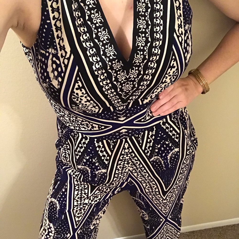 Unique Printed Back-Cross Jumpsuit